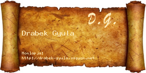 Drabek Gyula névjegykártya